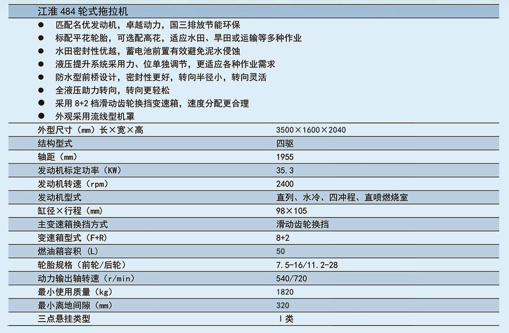 江淮484輪式拖拉機(jī)